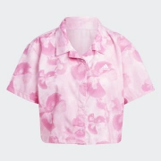 Adidas Women's AOP Shirt Γυναικείο Πουκάμισο Rec Polyester Loose Fit - Off White/Bliss Pink