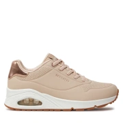 Skechers Uno Shimmer Away Γυναικεία Παπούτσια Faux Leather - Natural